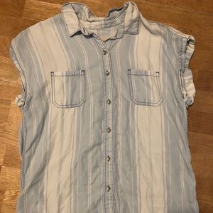 Mossimo Supply Co Button Up Blue and White Top